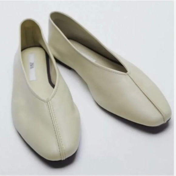 Airfit Butter Soft Cream Color Leather Ballet Flats EU 38 - Picture 1 of 12